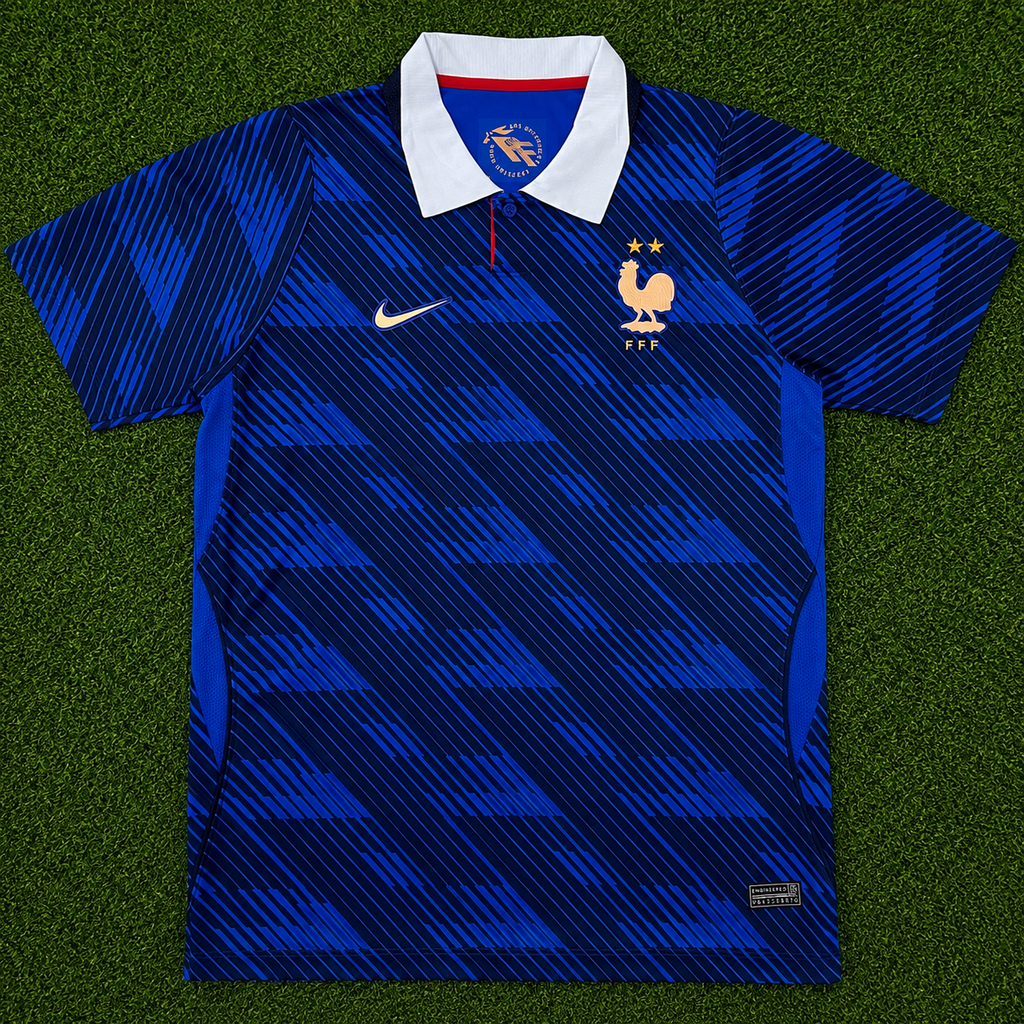Maglia Francia Home 2024/25 – Polo Blu con Colletto | Due Stelle